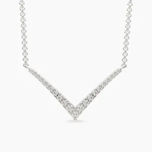 V Shaped Diamond Pendant Necklace