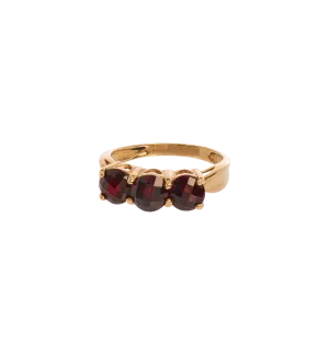 Vintage Thee Strikes Garnet Ring