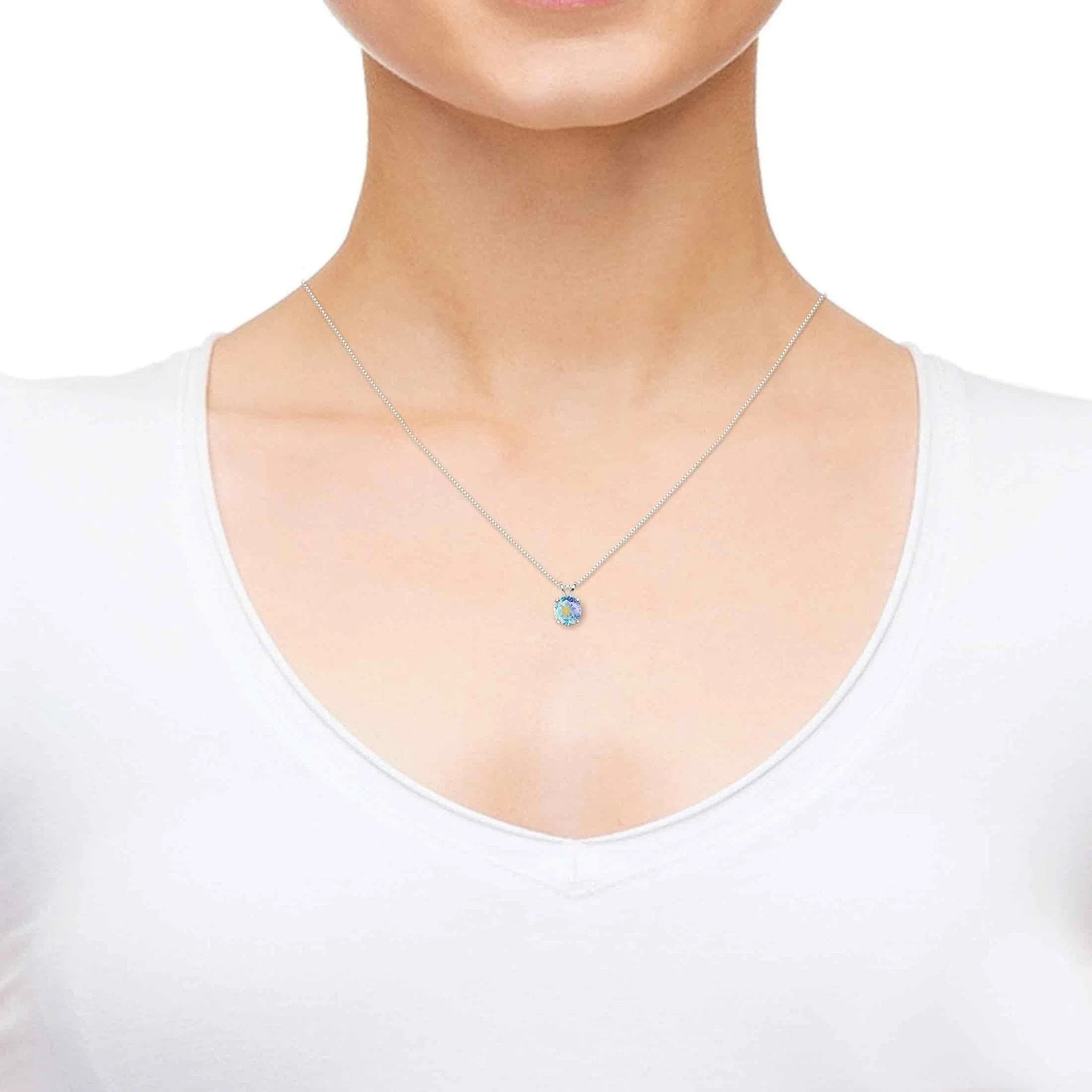 Virgo Sign, 14k White Gold Necklace, Swarovski
