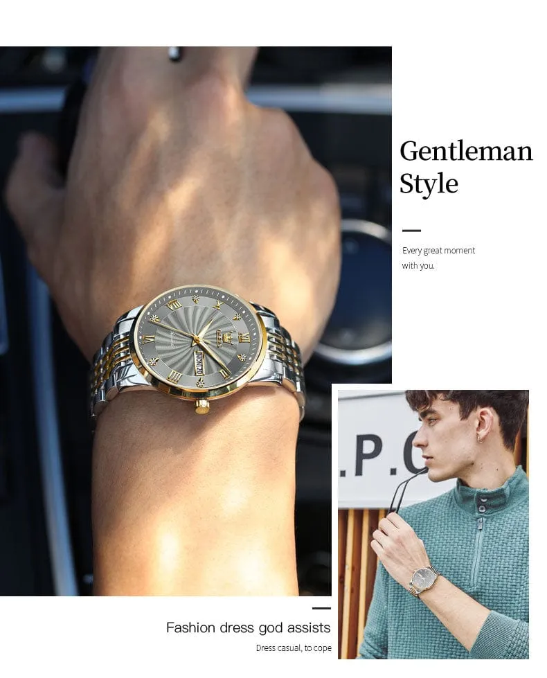 Watches for Men and Women His and Hers Set Mechanical Self-Winding Tourbillon Display with Day, Date, Year, Moon Calendar, Luminous Waterproof