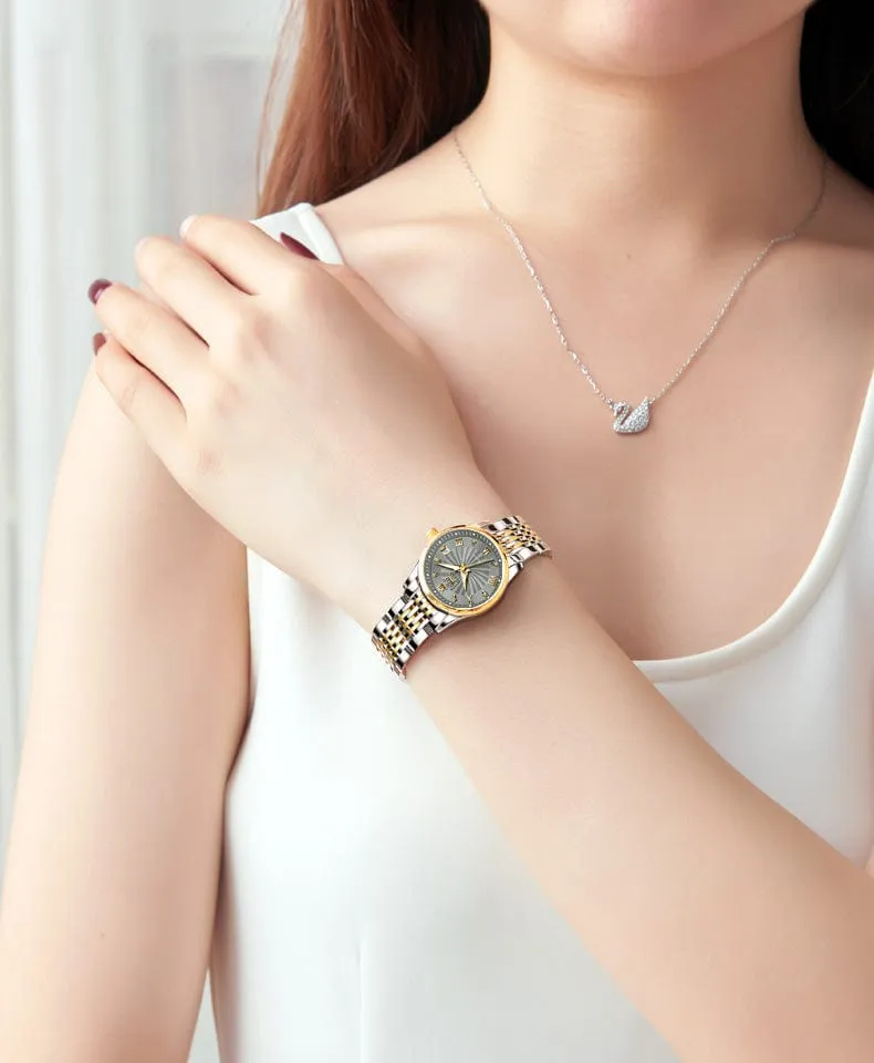 Watches for Men and Women His and Hers Set Mechanical Self-Winding Tourbillon Display with Day, Date, Year, Moon Calendar, Luminous Waterproof