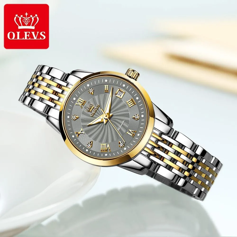 Watches for Men and Women His and Hers Set Mechanical Self-Winding Tourbillon Display with Day, Date, Year, Moon Calendar, Luminous Waterproof