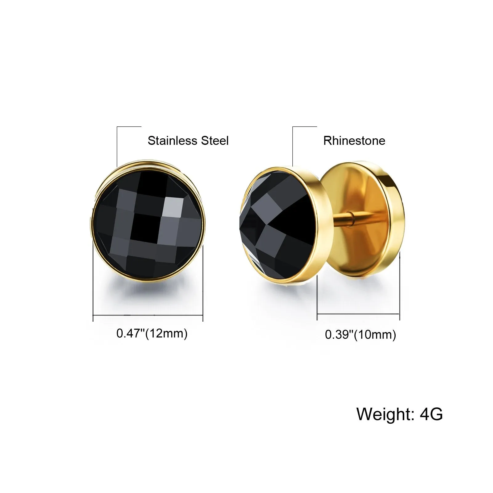 Yellow Chimes Earrings for Men and Boys Stud Earrings for Men | Stainless Steel Studs Magnetic Earrings for Boys | Birthday Gift for Men and Boys Anniversary Gift for Husband (Golden 6)